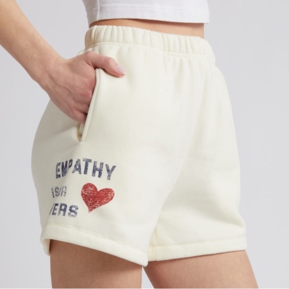 The Mayfair Group Empathy Is For Lovers Sweat Shorts Cream Size XXL